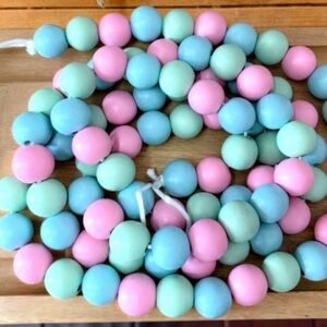 Pastel Bead Garland - Pink, Blue, Green - Farmhouse Decor - Spring Decor